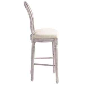 Barové židle 2 ks bílé lněné - obrázek 5