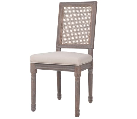 vidaXL Valgomojo kėdės, 4vnt., kreminės baltos spalvos, audinys