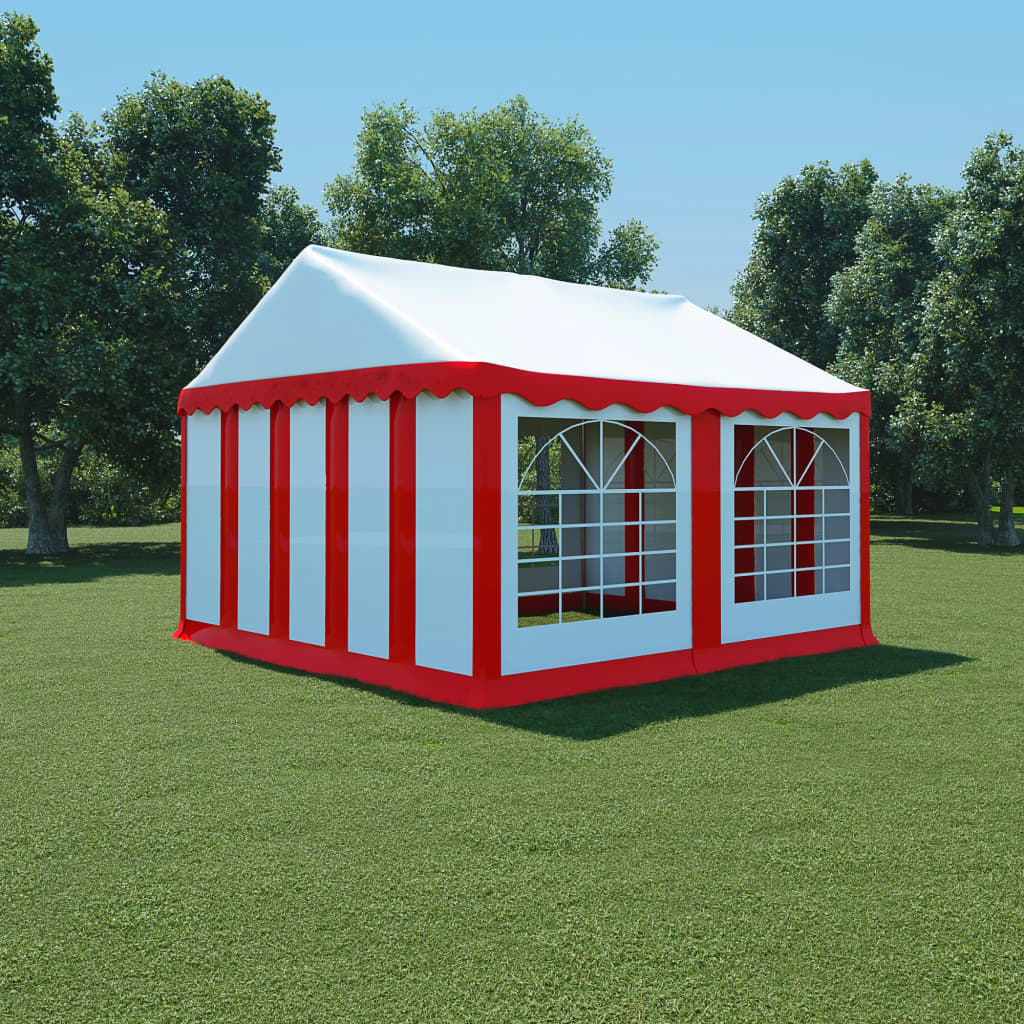 vidaXL Pânză de cort, roșu și alb, 4×4 m (Nu se vinde individual) vidaXL