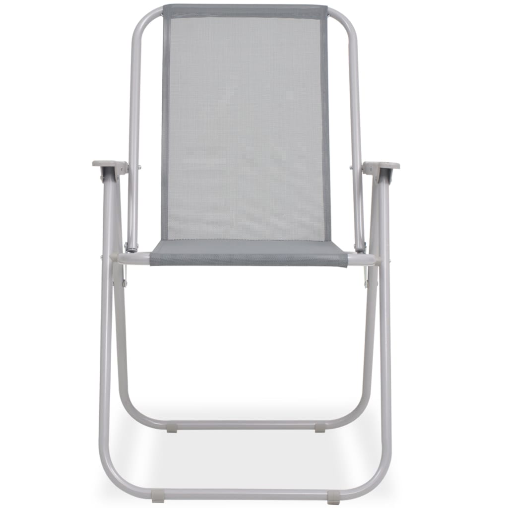 6 Piece Outdoor Dining Set Steel And Textilene Grey VidaXL 18 width=274