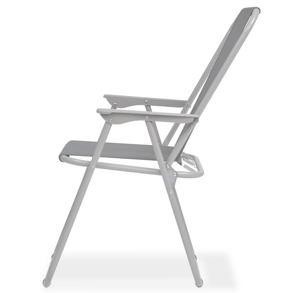 6 Piece Outdoor Dining Set Steel And Textilene Grey VidaXL 19 width=274