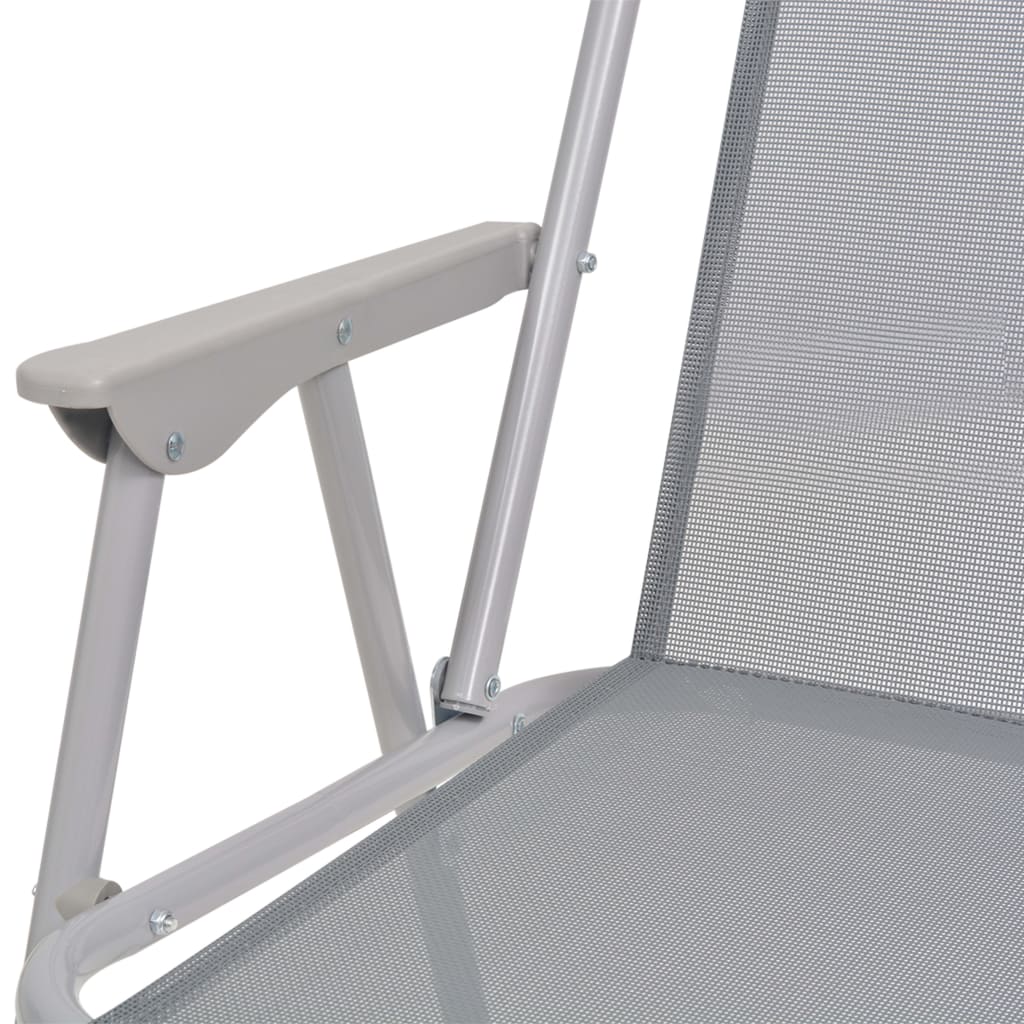 6 Piece Outdoor Dining Set Steel And Textilene Grey VidaXL 21 width=274