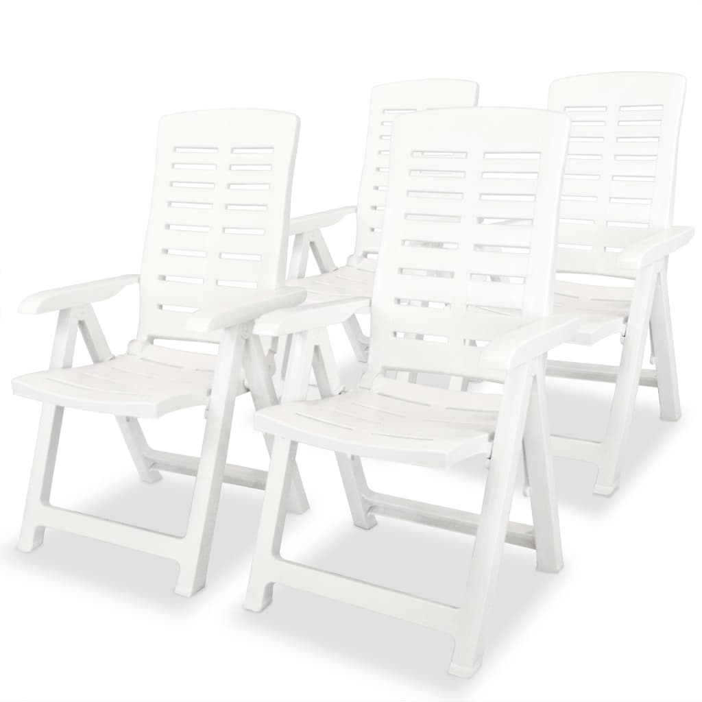 Garten-Liegestühle 4 Stk. Kunststoff Weiß kaufen