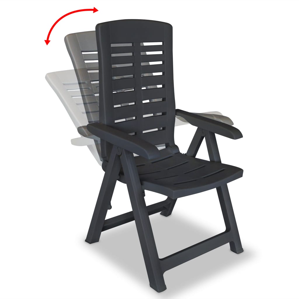 3dílný bistro set plastový antracitový - obrázek 9