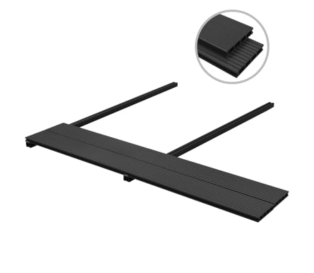 vidaXL Pavimento per Esterni in WPC con Accessori 20 m&sup2; 2,2m Antracite