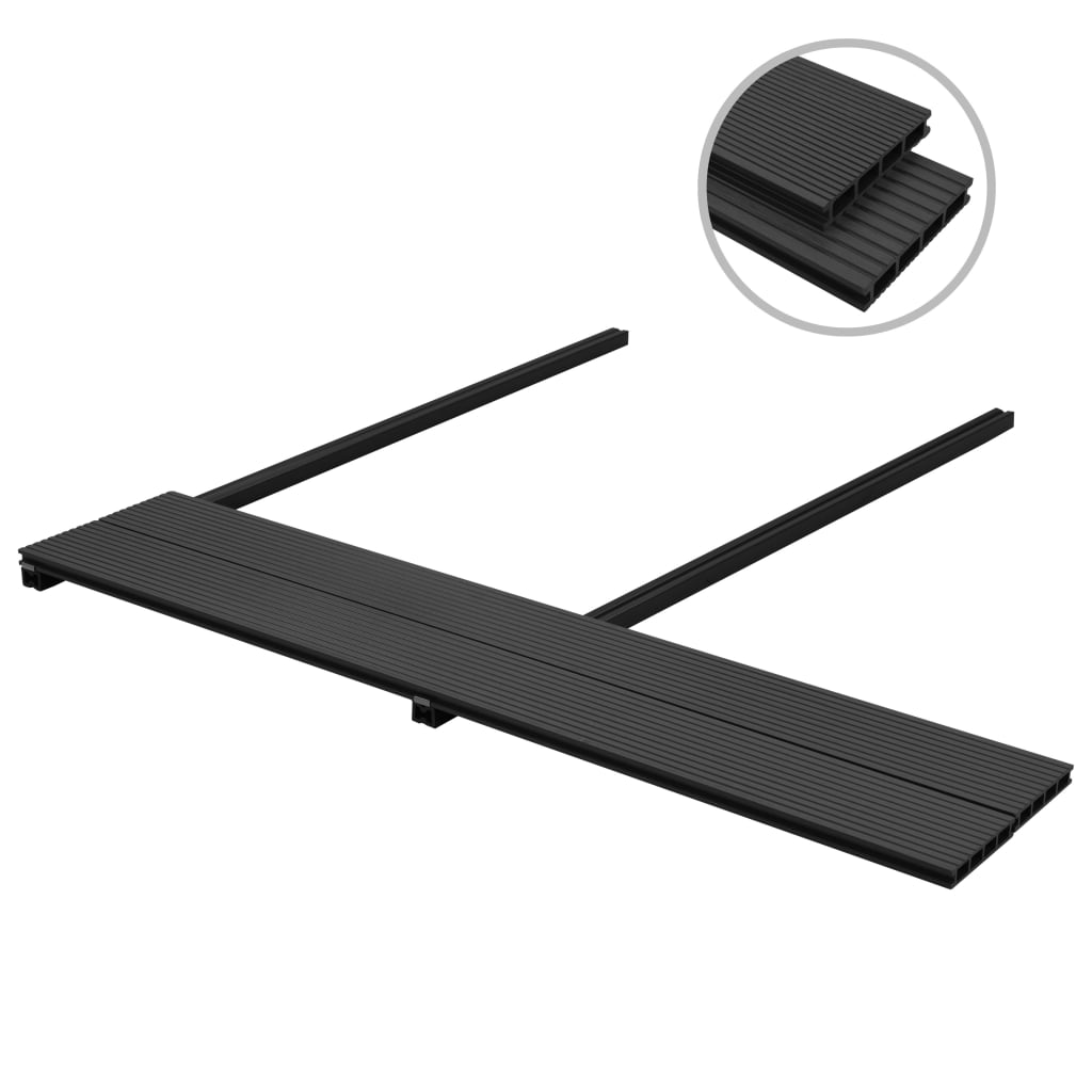 vidaXL Terrasplanken HKC met accessoires 30 m² 4 m antraciet afbeelding