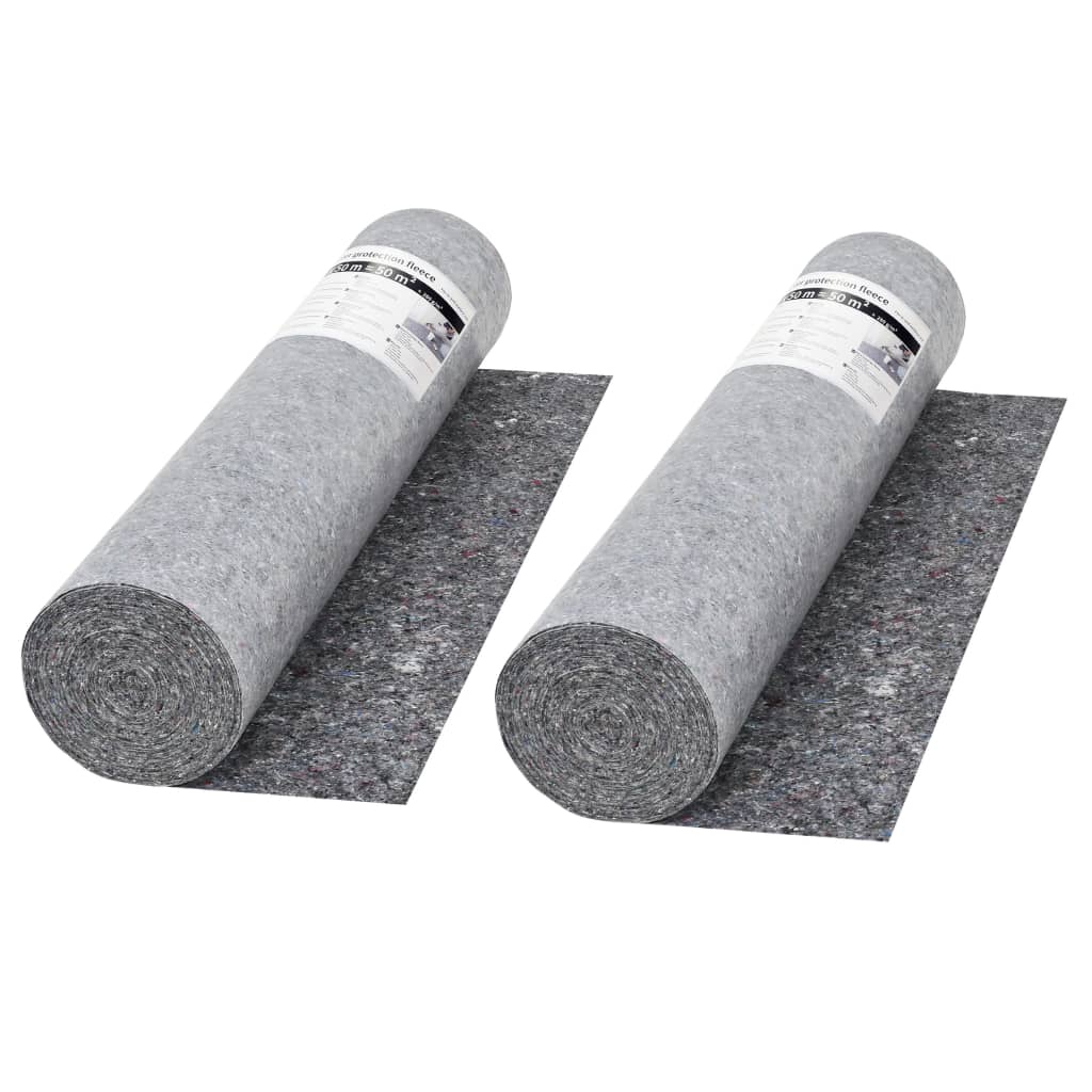 vidaXL Protiskluzové folie, malířský fleece 2ks 50 m 280 g/m², šedá
