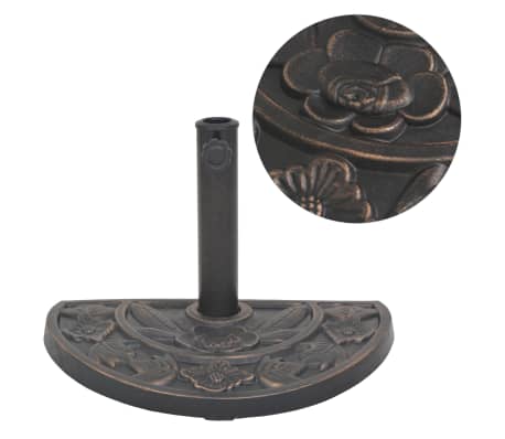 Vidaxl Parasol Base Resin Half Round Bronze 9kg Patio Umbrella - Patio Umbrella Candle Holder Vidaxl Parasol Base Resin Half Round Bronze 9kg Patio Umbrella - Patio Umbrella Candle Holder