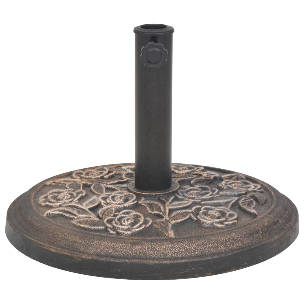 vidaXL Suport umbrelă de soare, rășină, rotund, bronz, 9 kg