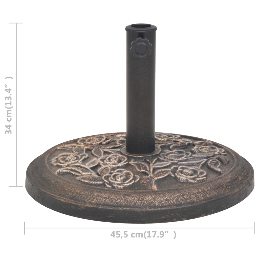 Kör alakú, bronz színű gyanta napernyő talp 9 kg 