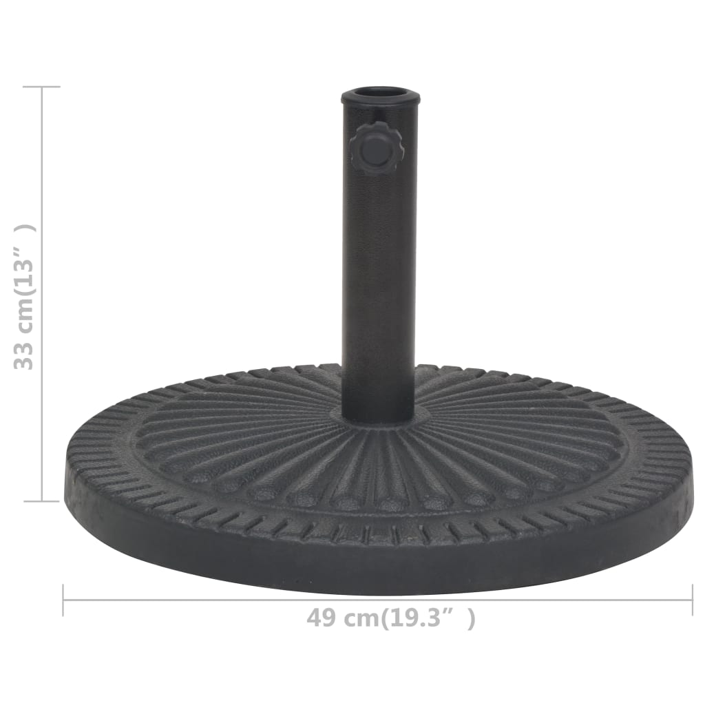 Kör alakú, fekete gyanta napernyő talp 14 kg 