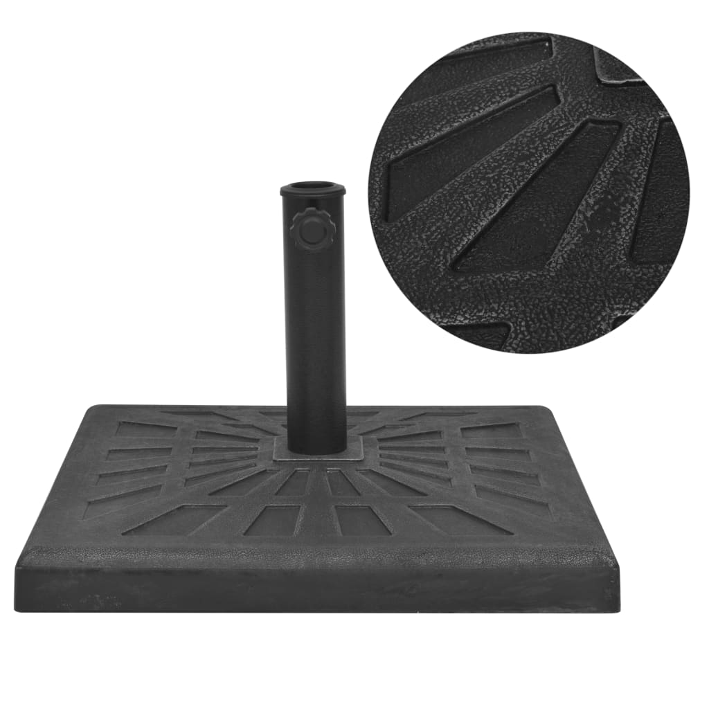 vidaXL Suport umbrelă de soare, rășină, pătrat, negru, 19 kg vidaxl.ro