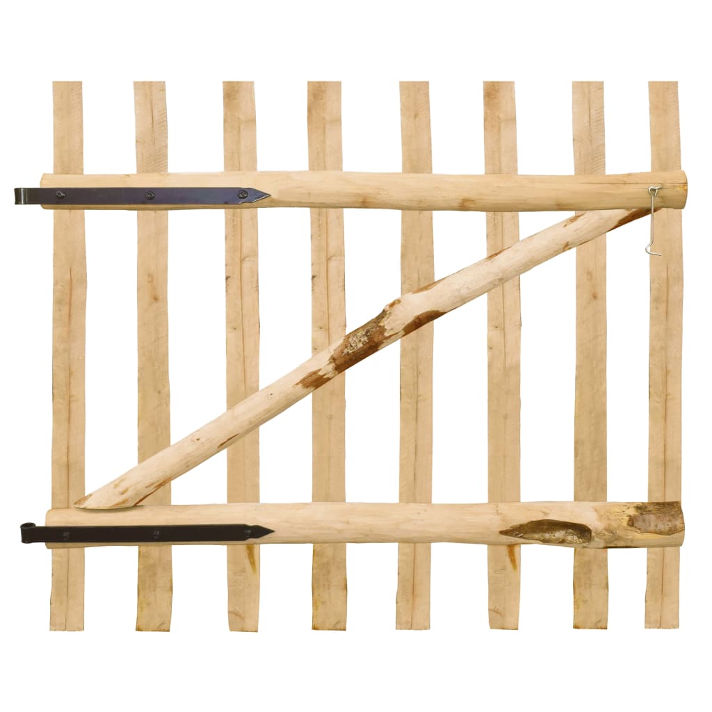 Poartă simplă de gard, lemn de alun 100×90 cm