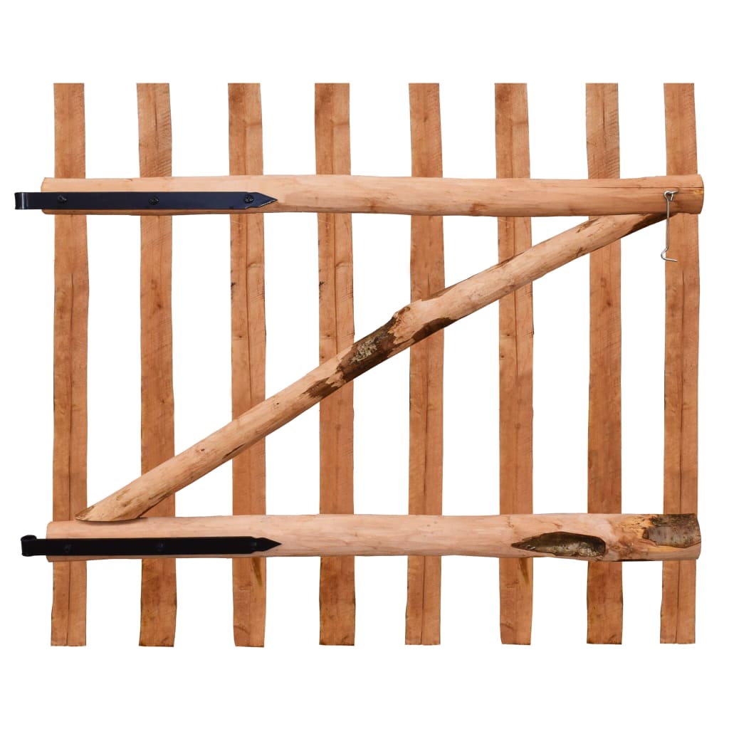 Poartă de gard simplă, din lemn de alun, 100×90 cm