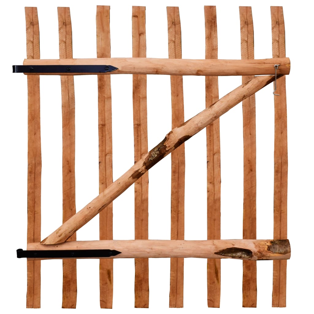 Poartă de gard simplă, lemn de alun tratat, 100×120 cm