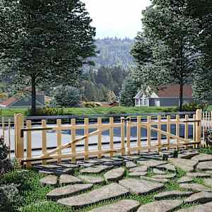 vidaXL Dobbel gjerdeport hasseltre 300x60 cm