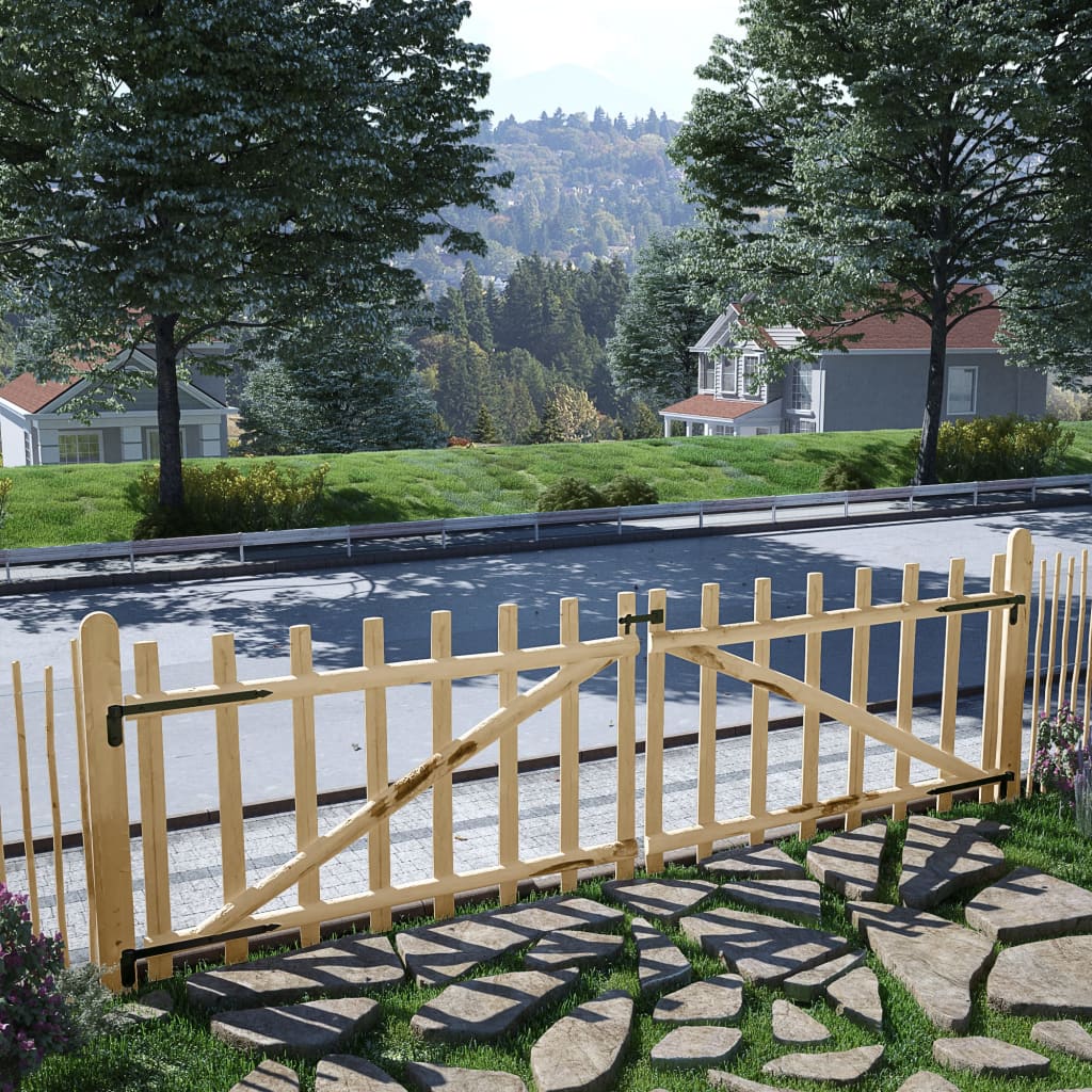 vidaXL Puerta doble para valla 300x90 cm madera de avellano
