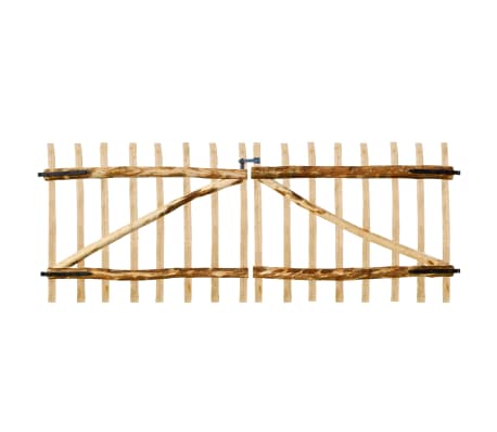 vidaXL Portão duplo para cerca 300x120 cm madeira de aveleira