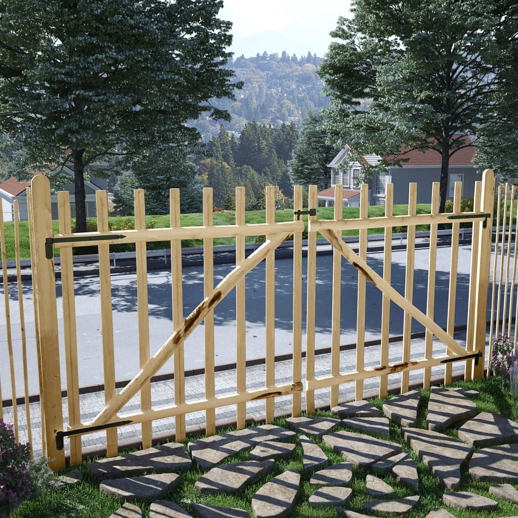 vidaXL Double Fence Gate Hazel Wood 300x150 cm