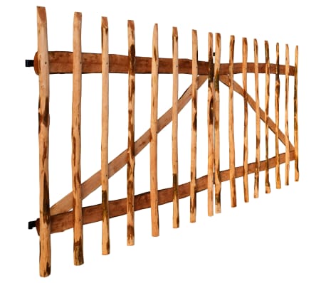 vidaXL Dvigubi tvoros vartai, impregnuota lazdyno mediena, 300x150cm