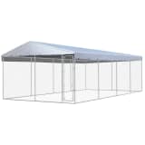 vidaXL Outdoor Dog Kennel with Roof Galvanized Steel 25'x13'