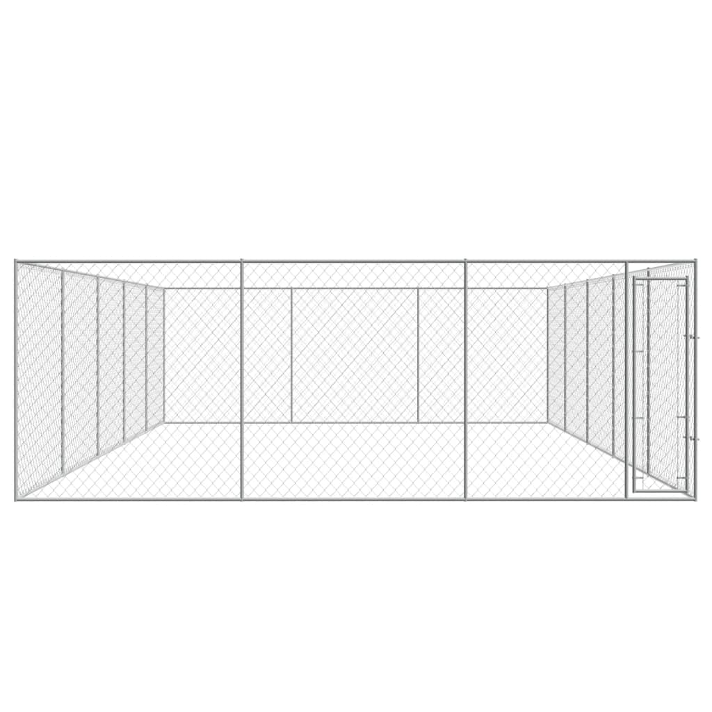 vidaXL Outdoor Dog Kennel Galvanized Steel 32'x19'x6.6'