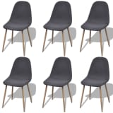 vidaXL Dining Chairs 6 pcs Fabric Dark Gray