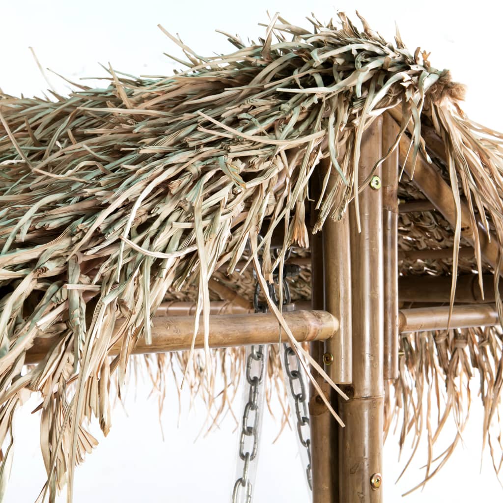 Dvivietės sūpynės su palmių lapais, bambukas, 202cm | Stepinfit