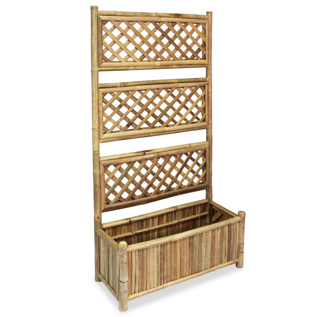 vidaXL Vyvýšený záhon s treláží bambus 70 cm