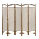 vidaXL 5 paneles bambusz/vászon paraván 200 cm