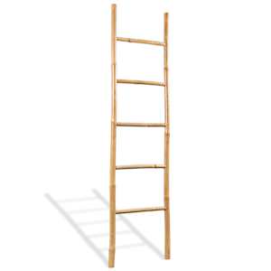 Lestev za brisače s 5 prečkami bambus 150 cm