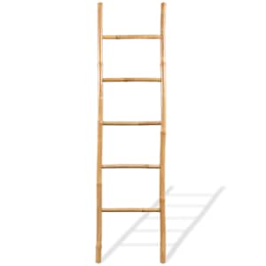 Žebřík na ručníky s 5 příčlemi, bambus, 150 cm - obrázek 2