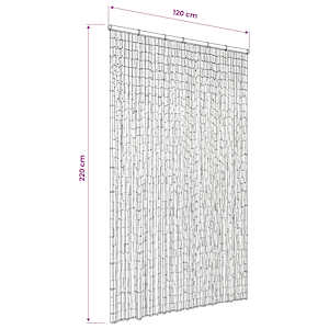 Dveřní závěs proti hmyzu, bambus, 120x220 cm - obrázek 6