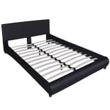 vidaXL Bed Frame Double Size Artificial Leather Black