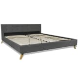 vidaXL Bed Frame King Size Fabric Dark Grey