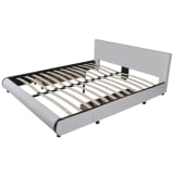 vidaXL Bed Frame King Size Artificial Leather White