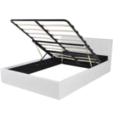vidaXL Bed Frame Queen Size Artificial Leather White