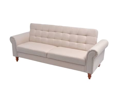 Vidaxl Convertible Sofa Bed Fabric Cream Couch Daybed Futon