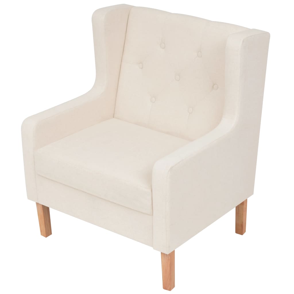vidaXL Fauteuil stof crèmewit afbeelding