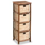 vidaXL Hoge ladekast 36x33x102 cm bamboe en waterhyacint