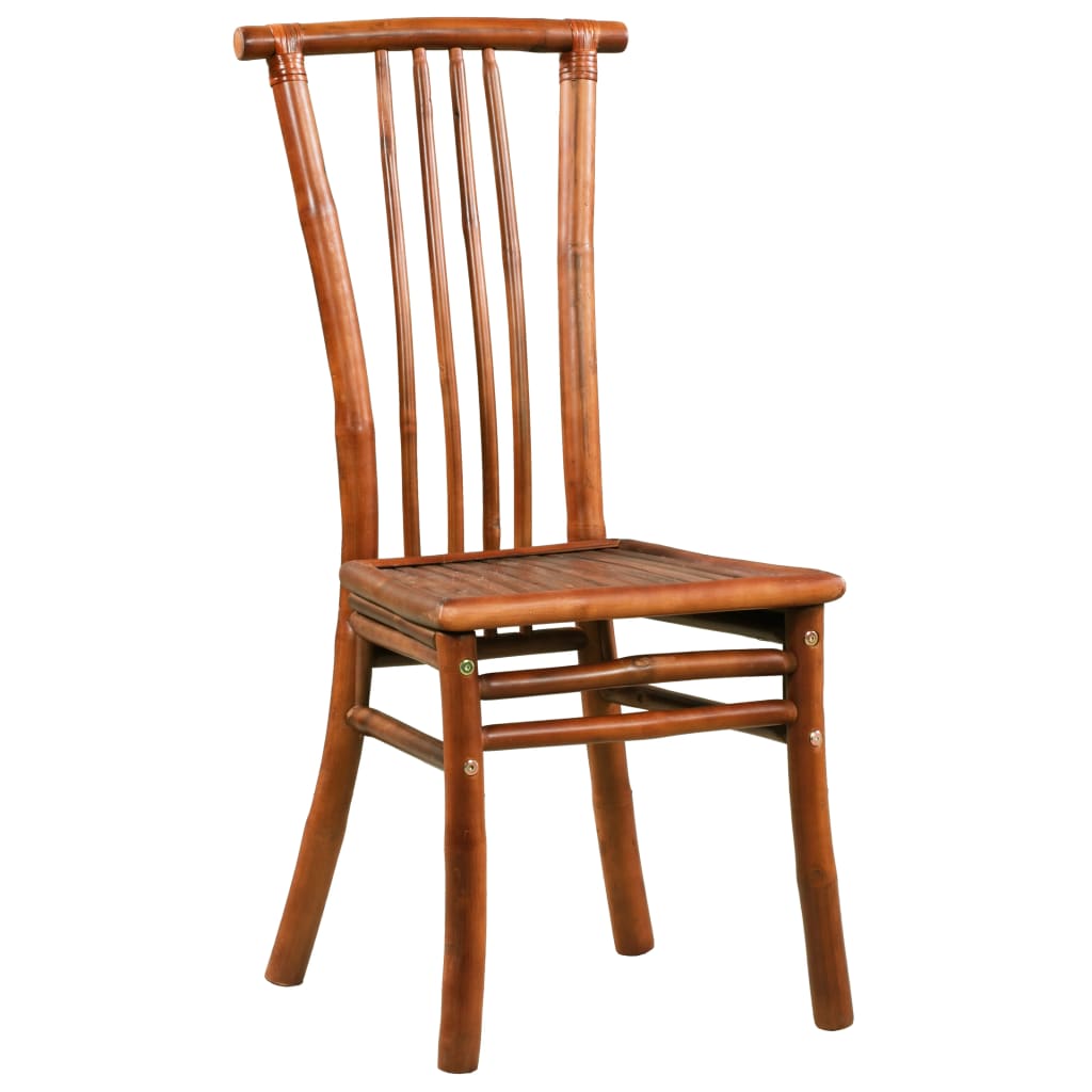 vidaXL Krzesła stołowe, 2 szt., brązowe, bambus