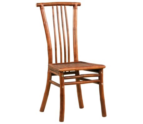vidaXL Dining Chairs 2 pcs Brown Bamboo