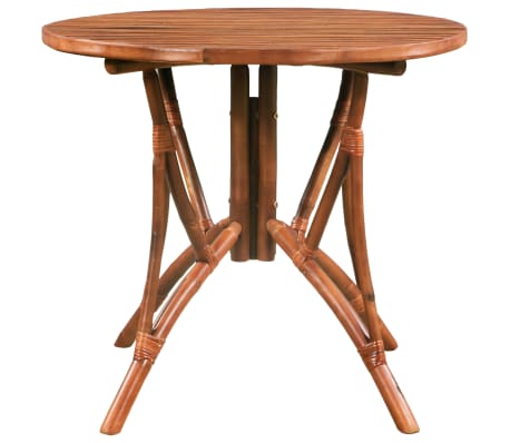 vidaXL Mesa de jantar redonda em bambu 85x75 cm castanho