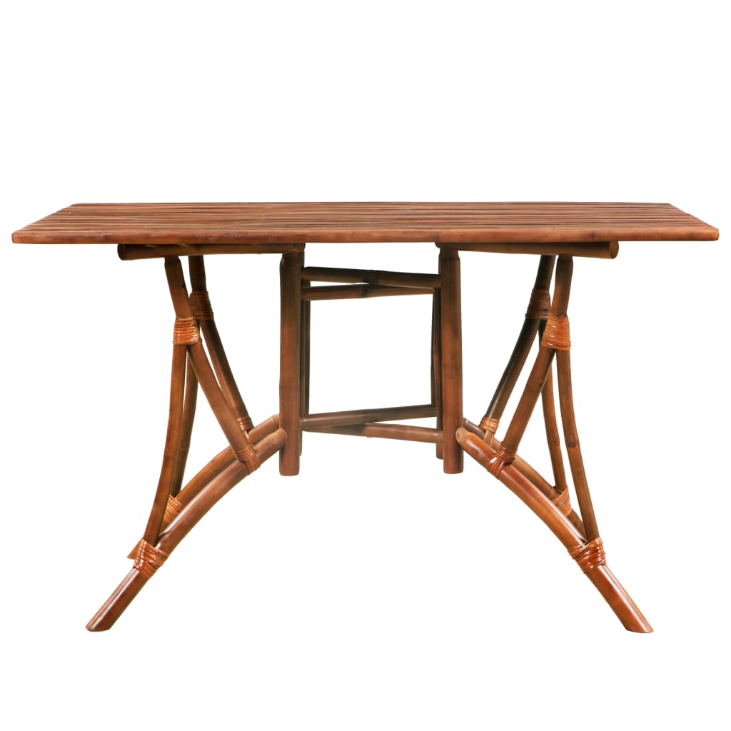 vidaXL barna négyszögletes bambusz étkezőasztal 115 x 70 x 75 cm