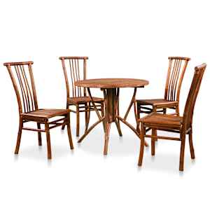 vidaXL Valgomojo baldų komplektas, 5d., bambukas