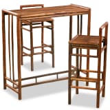 vidaXL Conjunto de jantar 3 pcs bambu castanho