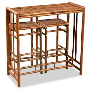 vidaXL Spisestue 3 deler bambus brun