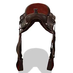 Westernové sedlo pro koně, set, pravá kůže 16" hnědé - obrázek 5