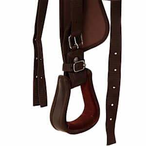 Westernové sedlo pro koně, set, pravá kůže 16" hnědé - obrázek 10