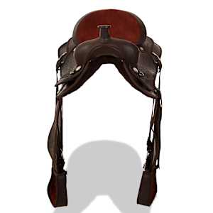 Westernové sedlo pro koně, set, pravá kůže 17" hnědé - obrázek 5
